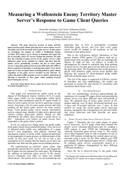 Measuring a Wolfenstein Enemy Territory Master Server`s Response