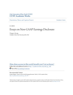 Essays on Non-GAAP Earnings Disclosure