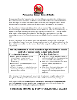 Persuasive Essay: Banned Books - Hatboro