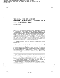 the social psychophysics of cooperation