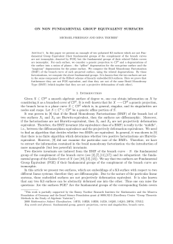 ON NON FUNDAMENTAL GROUP EQUIVALENT SURFACES 1