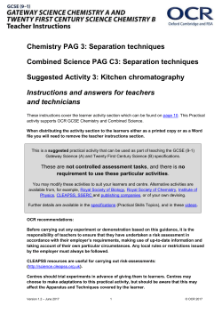 Chemistry - Separation techniques