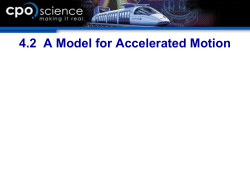 4.2 A Model for Accelerated Motion