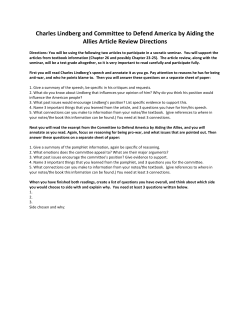 Charles Lindberg and Committee to Defend America by Aiding the