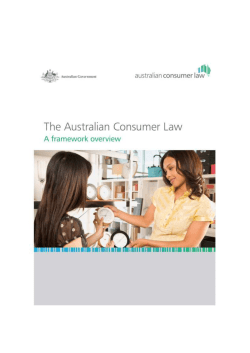 The Australian Consumer Law: A Framework Overview