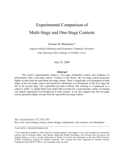 Experimental Comparison of Multi-Stage and One