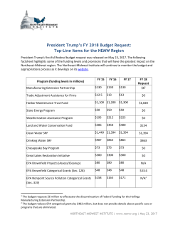 President Trump`s FY 2018 Budget Request - Northeast