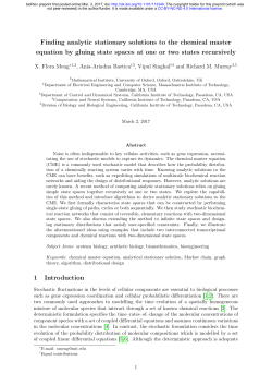 Finding analytic stationary solutions to the chemical master