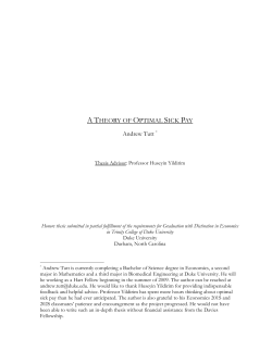 A Theory of Optimal Sick Pay - Sites@Duke