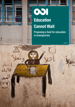 Education Cannot Wait - Overseas Development Institute