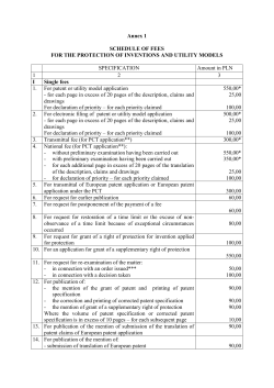 Annex 1 - Patent Service