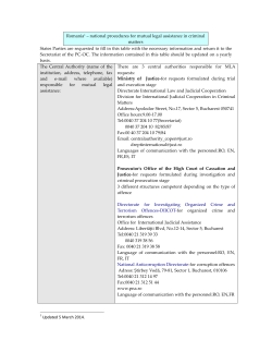 Romania &ndash; national procedures for mutual legal assistance in