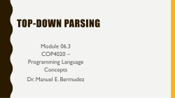 COP4020-Lecture_06.3-Top-down Parsing