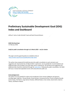 Preliminary Sustainable Development Goal (SDG) Index and