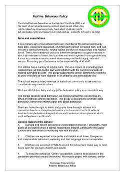 Positive Behaviour Policy