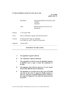 NZSC 15 BETWEEN MARK MONCRIEFF STEVENS AND OTHERS