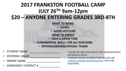 Football Camp - Frankston ISD