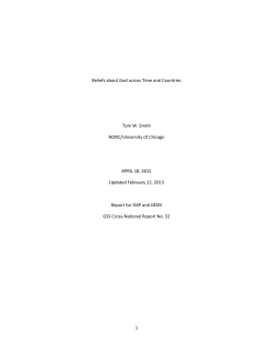 1 Beliefs about God across Time and Countries Tom W. Smith