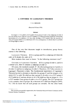 A converse to Lagrange`s theorem