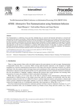 ATSSI: Abstractive Text Summarization Using