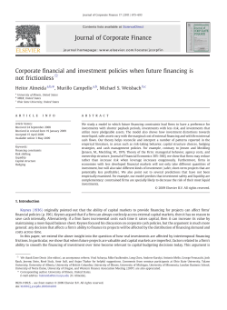 Corporate financial and investment policies when future