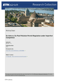 Ex-Ante vs. Ex-Post Pollution Permit Regulation - ETH E