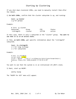 Starting Up Clustering