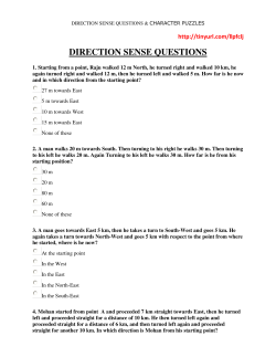 DIRECTION SENSE QUESTIONS