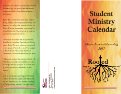 Student Ministry Calendar