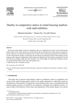 Duality in comparative statics in rental housing markets