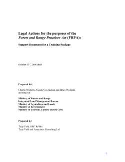 Legal Actions under FRPA - Ministry of Forests, Lands and Natural