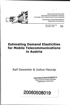 Estimating Demand Elasticities for Mobile Telecommunications in