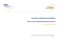 EIA Mentor-Coach Ongoing Development Record