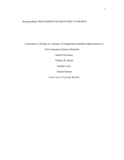 Curriculum Co-Design as a Strategy for Supporting Equitable