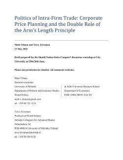 Politics(of(Intra.Firm(Trade:(Corporate( Price(Planning(and(the