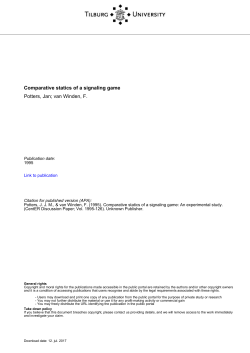 Tilburg University Comparative statics of a