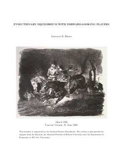 evolutionary equilibrium with forward