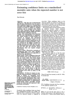 Estimating confidence limits on a standardised mortality ratio when