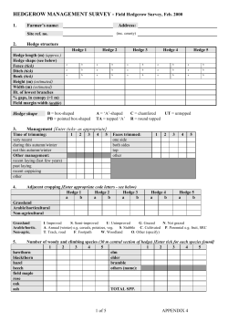 HEDGEROW MANAGEMENT SURVEY (VMAEP)