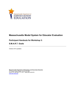 SMART Goals Handout Packet - Massachusetts Department of