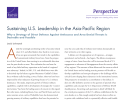 Sustaining US Leadership in the Asia-Pacific Region