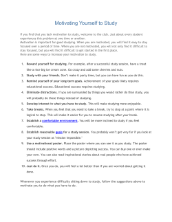Motivating Yourself to Study