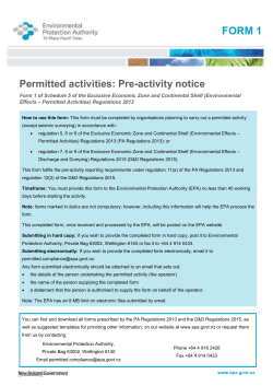 EEZ Permitted Activity Form 1 - Pre