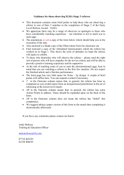 Guidance for those observing ELRA Stage 3