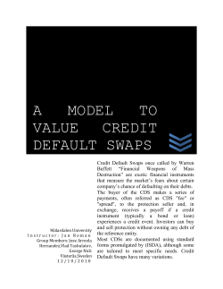 A MODEL TO VALUE CREDIT DEFAULT SWAPS