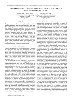 hausdorff clustering and minimum energy routing for