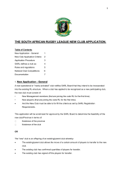 document: a. sarl new club application