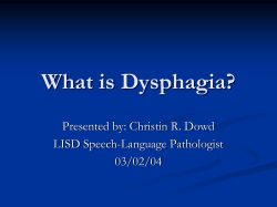 Dysphagia and Feeding Strategies