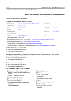 1 / 7 CONTRACT NOTICE - BELOW TRESHOLD