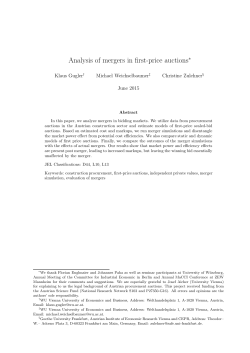 Analysis of mergers in first-price auctions